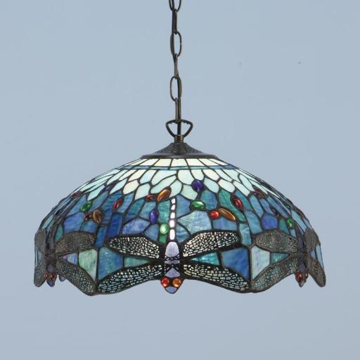 Dragonfly Blue Medium Pendant - Interiors 1900 Tiffany Light