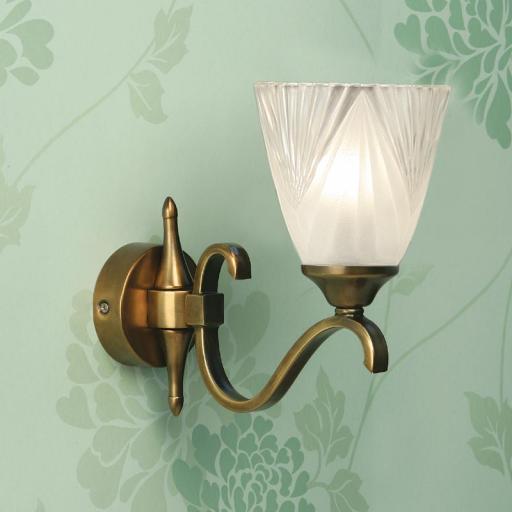 Columbia Brass Sinlgle Wall Light Deco Art Glass Shades - New Classics Interiors 1900 Lighting