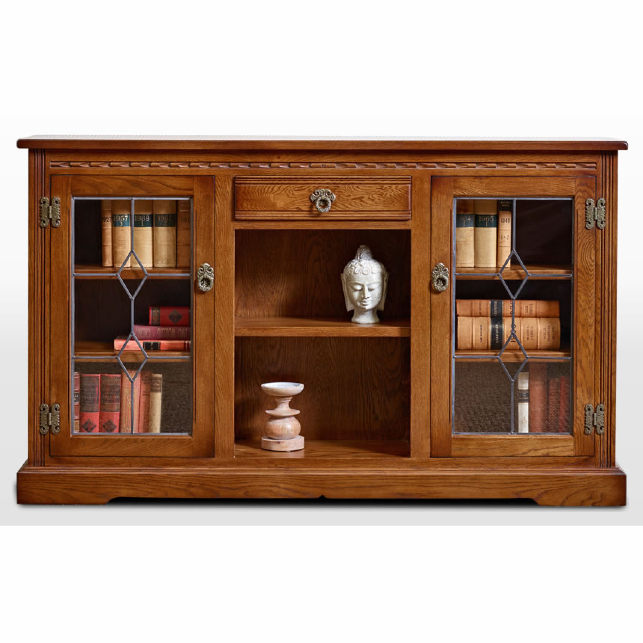OC2793 Low Bookcase Old Charm Furniture Wood Bros