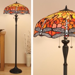 red tiffany floor lamp