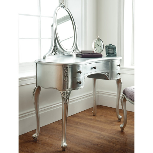 Rococo Silver Leaf Dressing Table Winsor Furniture Wr8ws Rococo Silver Leaf Dressing Table, Silver Leaf Furniture