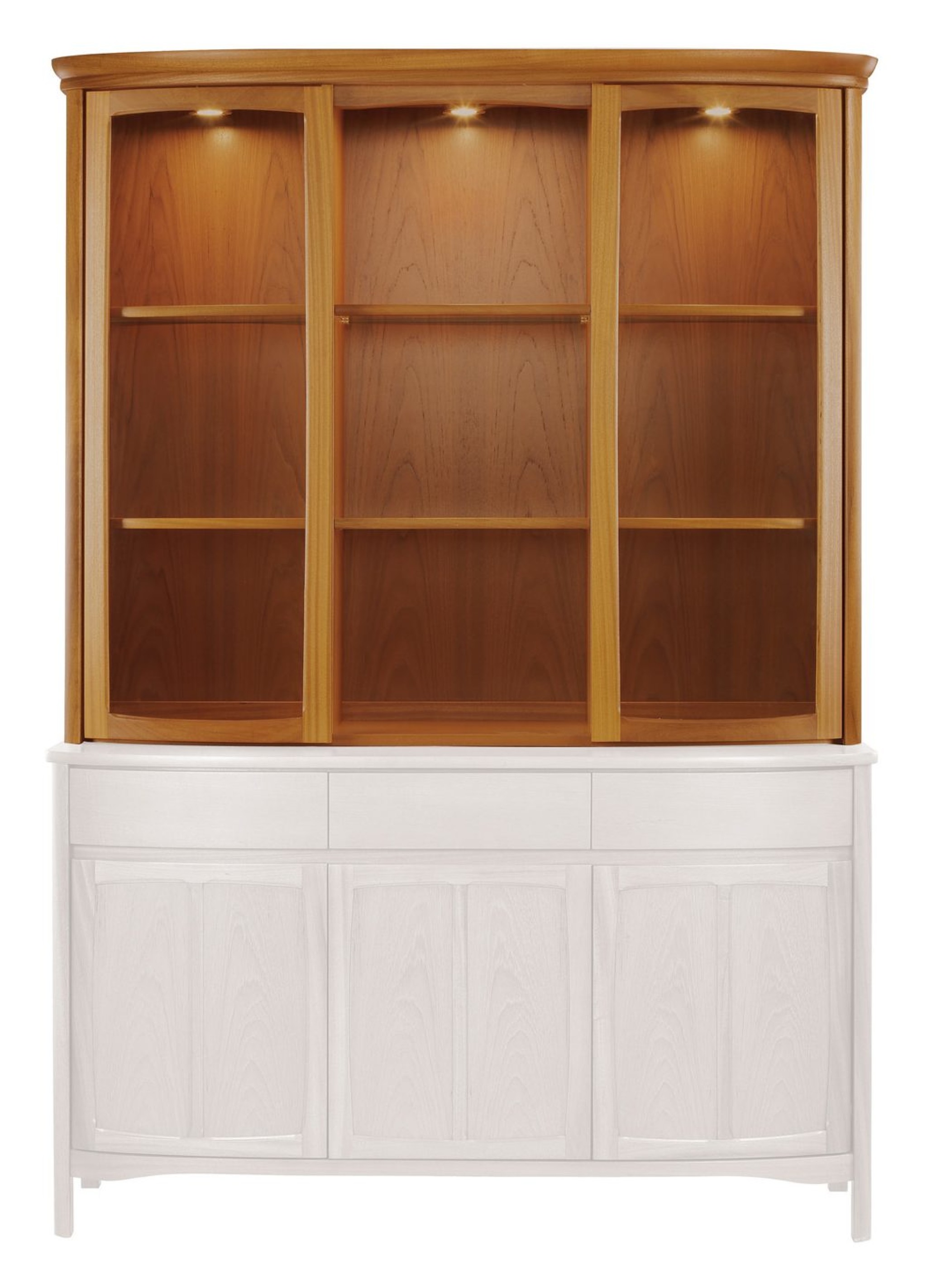Nathan Furniture 4804 Shaped Glass Door Display Top Nathan Shades