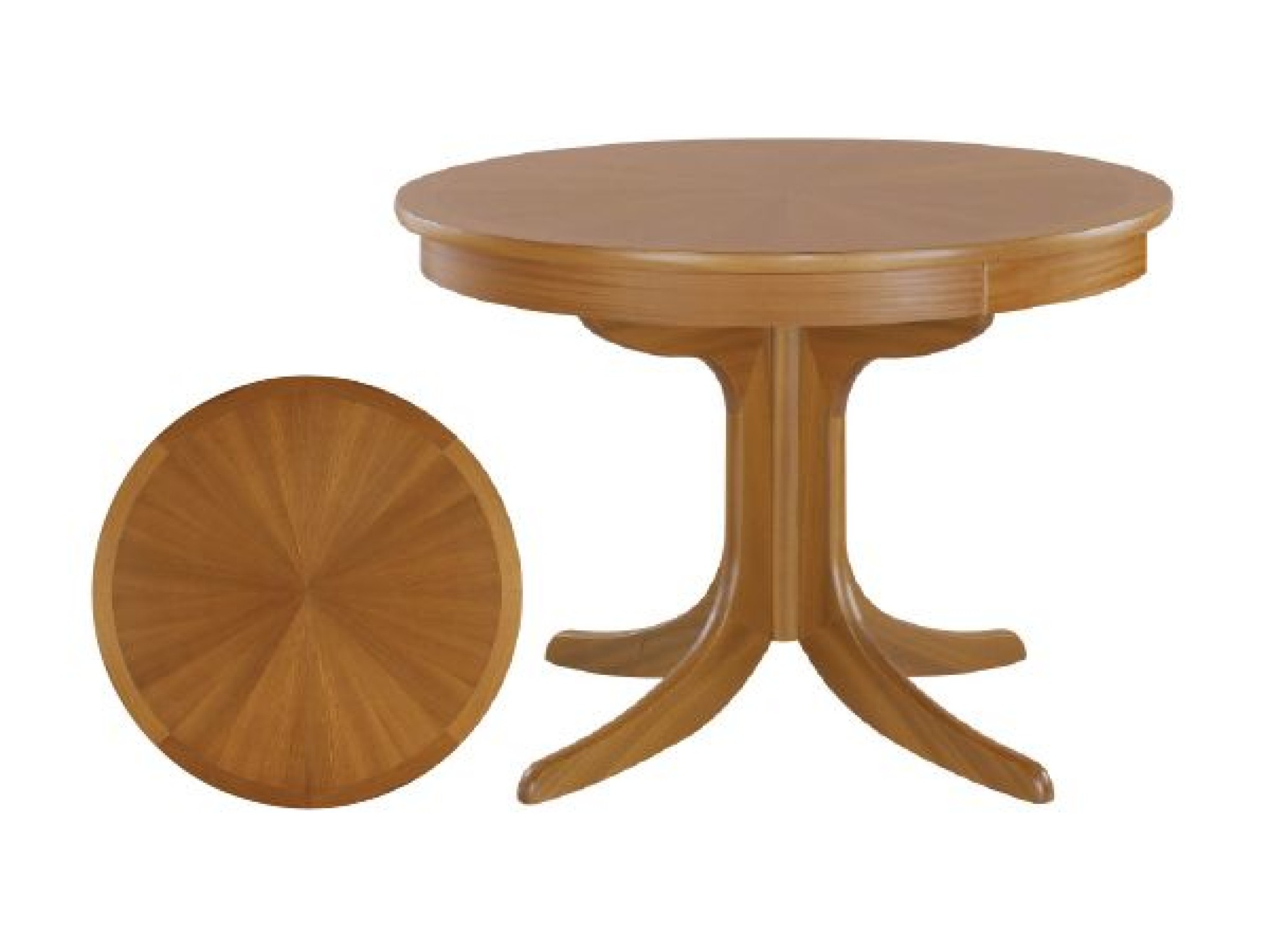 Nathan Furniture 2164 Circular Pedestal Dining with sunburst top Table