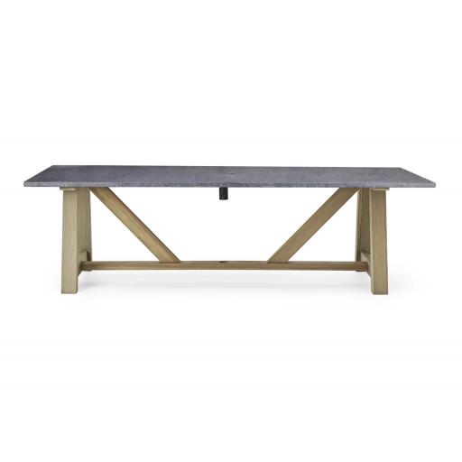 Stanway 2.5M table blue stone with parasol hole by Neptune
