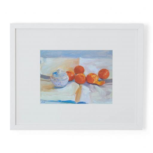 Pantry - Clementines with Blue China Framed Wall Art - Neptune Home Accessories