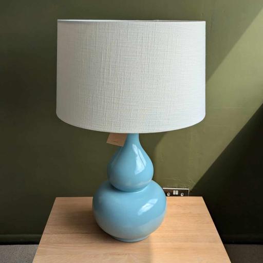 Neptune Dalston Table Lamp in Aqua Blue with Lucile 19" Warm White shade - Neptune Sale - Ex-Display Accessories Clearance